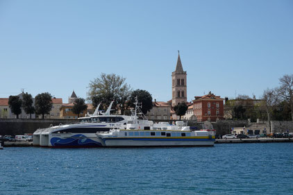 Blick vom Hafen auf die Altstadt von Zadar