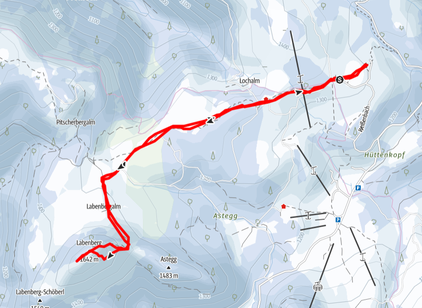 Route von der Postalm auf den Labenberg