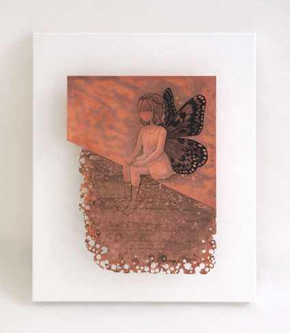 「the other side R 」腐蝕銅レリーフ　銅/インク　200×150mm　￥200,200(税込) 