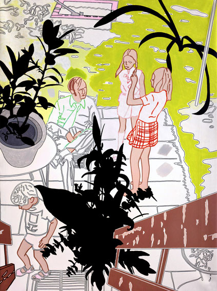 "Summer Heat 1973", 2016, acrylic and edding on canvas, 160x120 cm