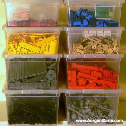 Clasificar lego por colores - www.AorganiZarte.com
