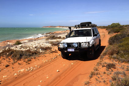 Red cliffs, white beaches, 4 WD Tours to Francois Peron National Park.