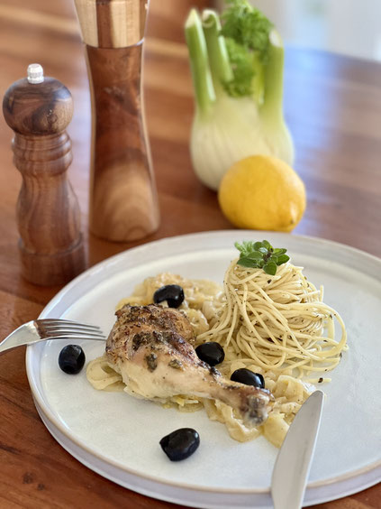 Hühnerschenkel mit Zitrone Rezept