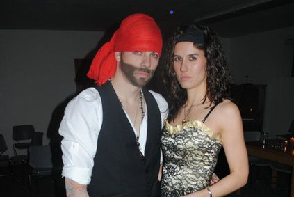 Pirate and wench in mystery game