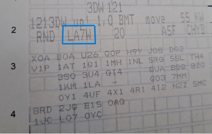 Auszug aus einem Serviceheft mit Farbcode-Angabe des Autolacks