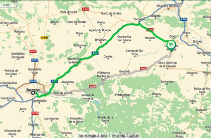 Itinéraire de Burgos à Castanares de Rioja (92 km)