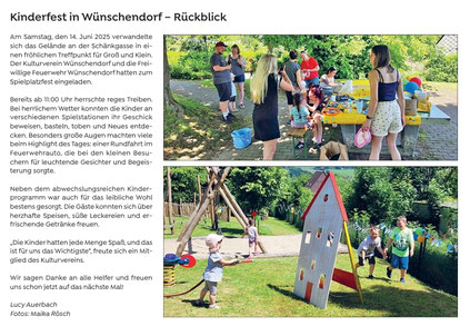 Bild: Wünschendorf Erzgebirge Spielplatzfest 2025