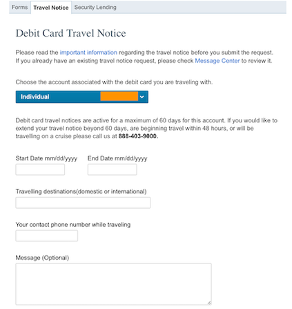 Charles schwab online debit card travel notice 