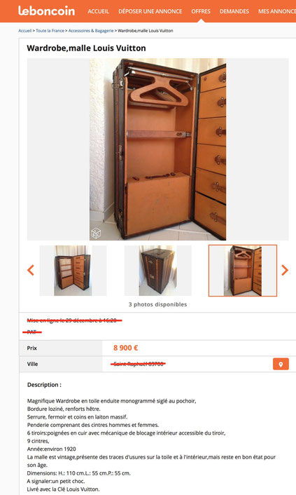 Petite annonce leboncoin malle a vendre