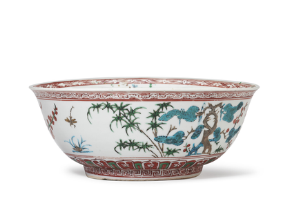 Fig. 2 Wucai "Three Friends of the Winter" Bowl - Jiajing Period © Beijing Seeks Antique International Auctions