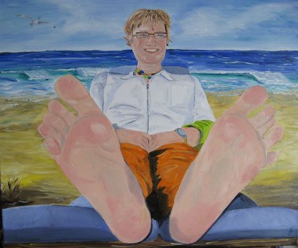 Verkwikkende voeten 50x60 cm 2008     Opdracht voor een pedicure -praktijk VERKOCHT