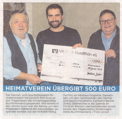 Presseartikel aus der Hünfelder Zeitung vom 31.01.2019