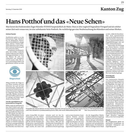 Hans Potthof und das 'Neue Sehen', Neue Zuger Zeitung