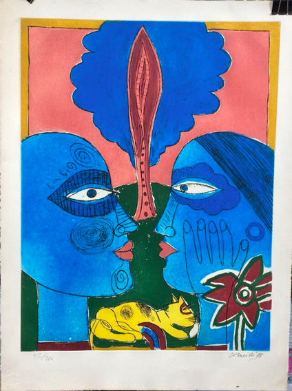 Guillaume Corneille , eau-forte et aquatinte , 1978, signée, datée et numérotée, édition 100 exemplaires 76,5 x 57 cm, galerie agnes thiébault, paris