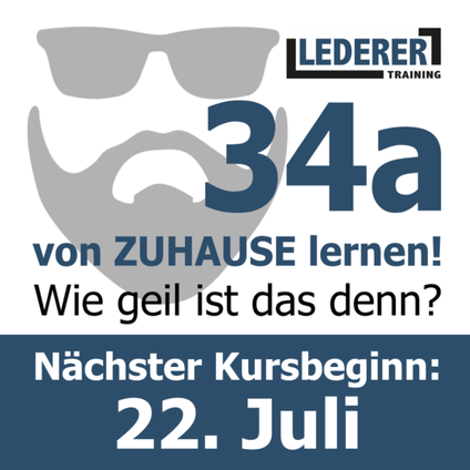 34a von ZUHAUSE lernen! Wie geil ist das denn? (34a ONLINE Sachkunde Vorbereitungs-Kurs) Nächster Kursbeginn: 22. Juli 2026