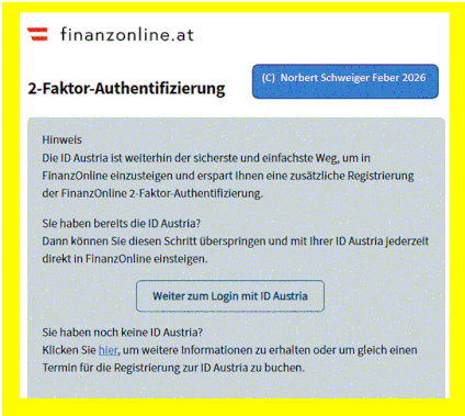Login mit ID Austria