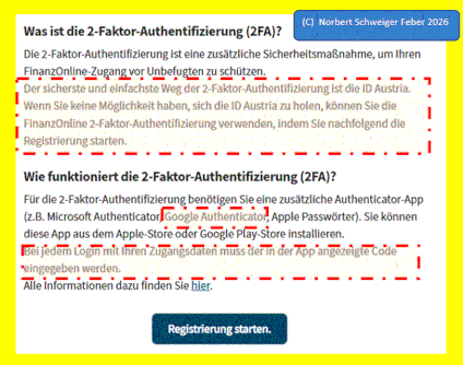 2 -Faktor-Authentifizierung; Methodenwahl