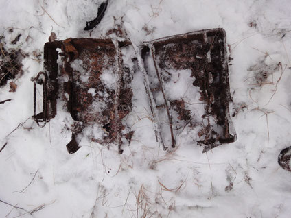 THE FRONT - Military History - A rusty metal ammunition box for mortar bombs left in the German trench
