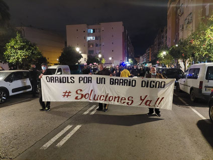 Manifestación de los vecinos de Orriols