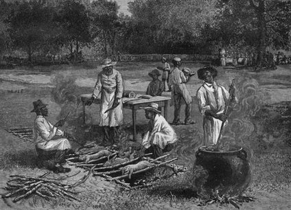 barbecue sudiste sur une gravure sur bois, 1887. image : smithsonianmag