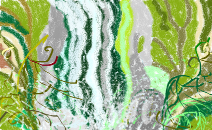 6a passeggiata - La cascata del bosco disegno di Wilma Camatti