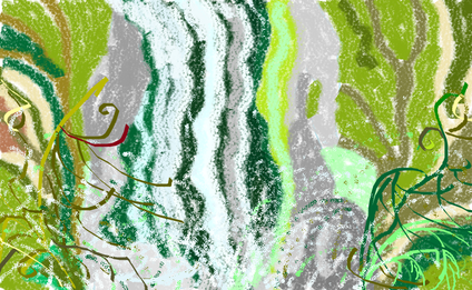 6a passeggiata -  La cascata del bosco disegno di Wilma Camatti