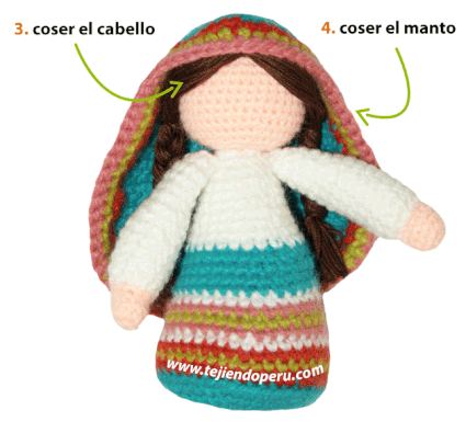 Paso a paso: Virgen María y Niño Jesús tejido a crochet (amigurumi Mary and Jesus tutorial)