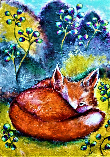 "Fuchs" -  Öl / Acryl auf Leinwand - 50 x 60