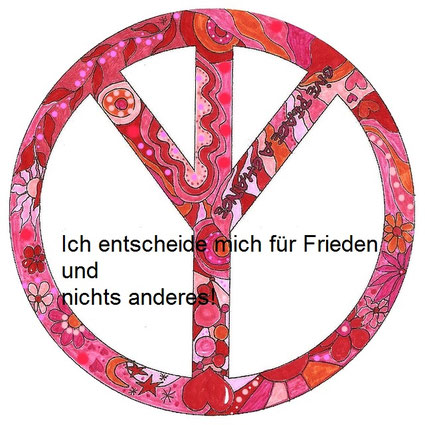 Friedensrune mit rotem Blumenmuster, Iris Windheuser Coach und Expertin für systemische Klopfakupressur, Ursachen beheben
