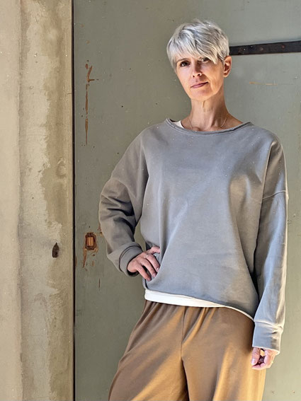 Oversize-Sweater / hellgrau