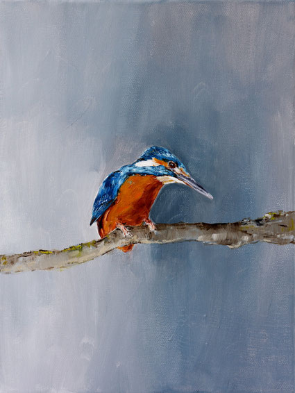 IJsvogel (Kingfisher) 40x30cm acrylic on canvas 2025 (Privé collectie Tartu Estland)