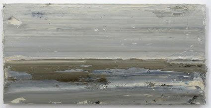 Strand bij storm 20,4x40,1cm olie op mdf 2015 (Privé collectie Breda Nederland)