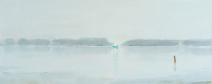 Biesbosch 40x100cm acryl op canvas 2024 (Privë collectie Ragusa Italië)