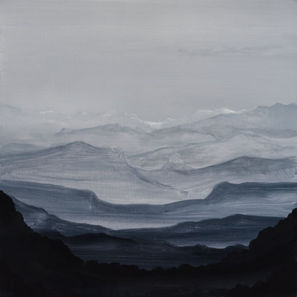 Silence. Landscape, Distance 80x80cm acrylic on canvas 2025 (Privé collectie Almeria Spain)