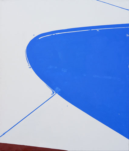 Z.T. (Curve in landschap) 100x85cm olieverf op canvas 2018 (Privé collectie Withby Canada)