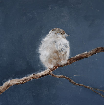 Bird on a Branch, Night 30x30cm acrylic on canvas 2026 (Privé collectie Haarlem NL)