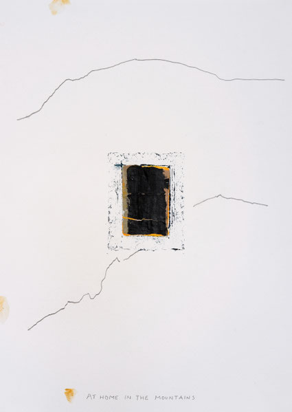 At Home in the Mountains 42x29,4cm acryl potlood en papier op papier 2024