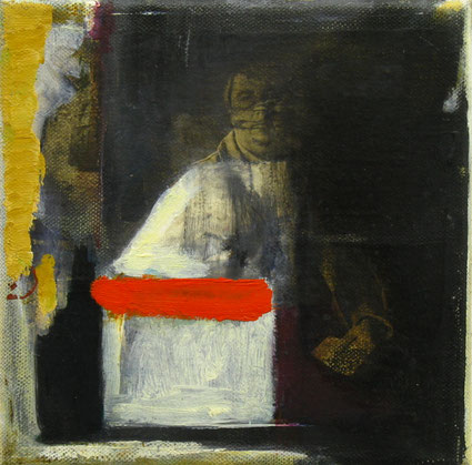 Zonder titel 20x20cm olieverf en papier op linnen 1991
