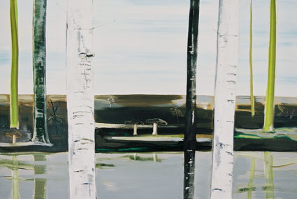 Bosrand 80x120cm olie op katoen 1999 (Collectie SBK Gelderland Arnhem)