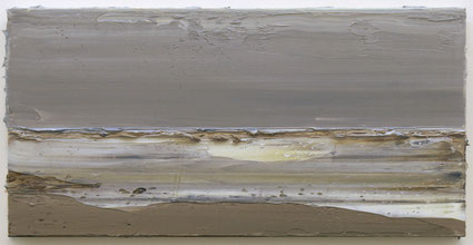 Storm aan zee bij Ouddorp Z-H. 20,2x40,2cm olie op mdf 2015 (Collectie SBK Amsterdam Nederland)