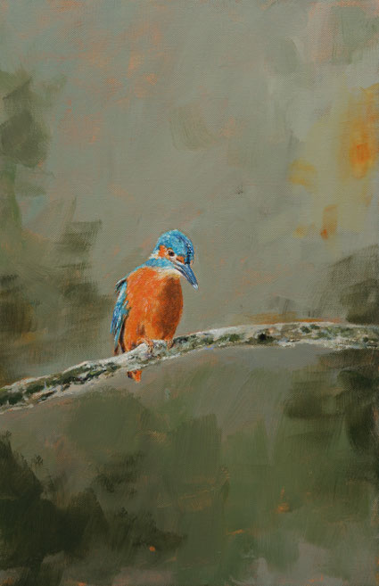 IJsvogel 43x28cm vernis acryl en vinyl op canvas 2025 (Privé collectie Hilversum NL)