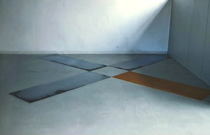 Pigment en metaalplaten 400x400cm 1987