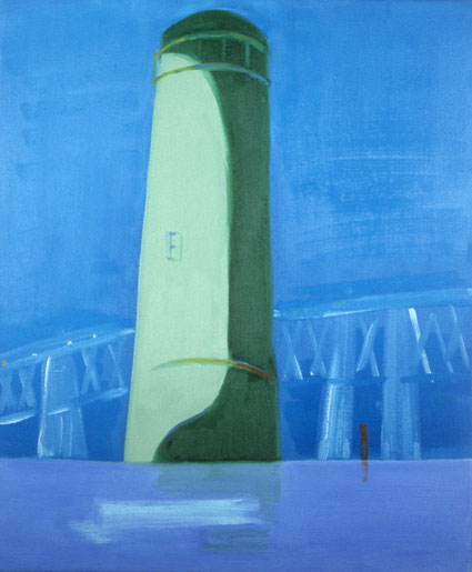 Toren met brug 65x50cm olie op canvas 1998. Basisstipendium, Fonds voor Beeldende Kunsten Vormgeving en Bouwkunst Amsterdam 1999