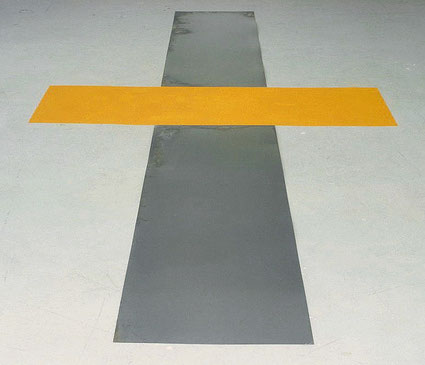 Pigment en metaalplaten 170x400cm 1987