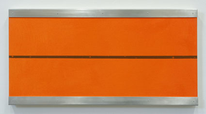 Zonder titel 25,3x50cm acryl en metaal op canvas 2005