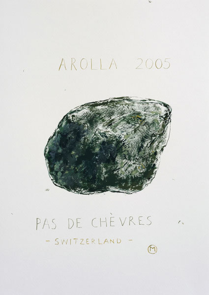 Pas de Chévres Arolla 2005 42x29,7cm acryl/vinyl op papier 2024