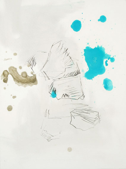 No Title 32x24cm olie en potlood op 400gr Cansonpapier 2015. Geëxposeerd in het Stedelijk Museum Breda 'Raketstart' 2019 