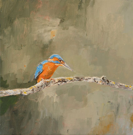 IJsvogel 30x30 acryl op canvas 2024 (Privé collectie Wenen Oostenrijk)