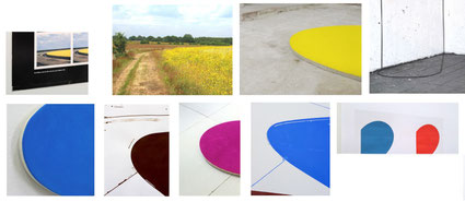 Zie mijn statement. Geinspireerd door Ger Dekkers: 'Bend in dike and cole-seed, Holland' 1991 en Ellsworth Kelly: 'Blue Curve / Red Curve' (2014)