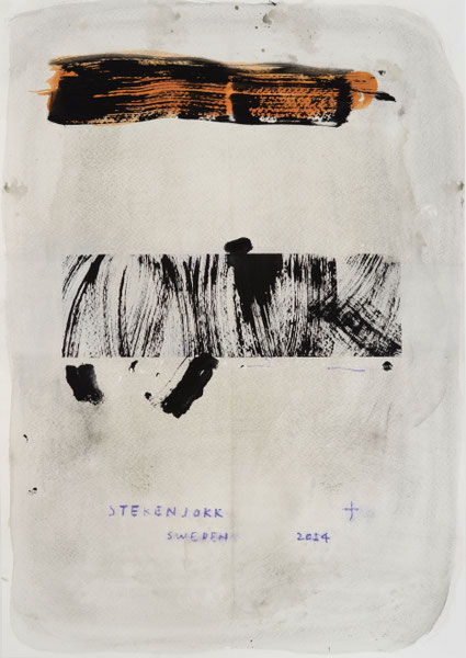 Stekenjokk Sweden 42x29,4cm acryl/vinyl potlood op papier 2024